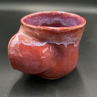 Handmade Pink Ceramic Hand-warmer Mug