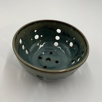 Hand-made Blue Green Berry Bowl and Plate