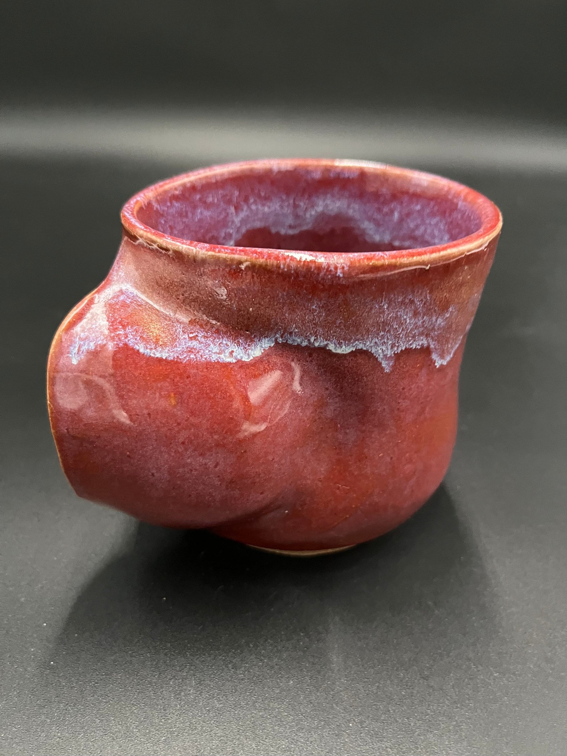 Handmade Pink Ceramic Hand-warmer Mug