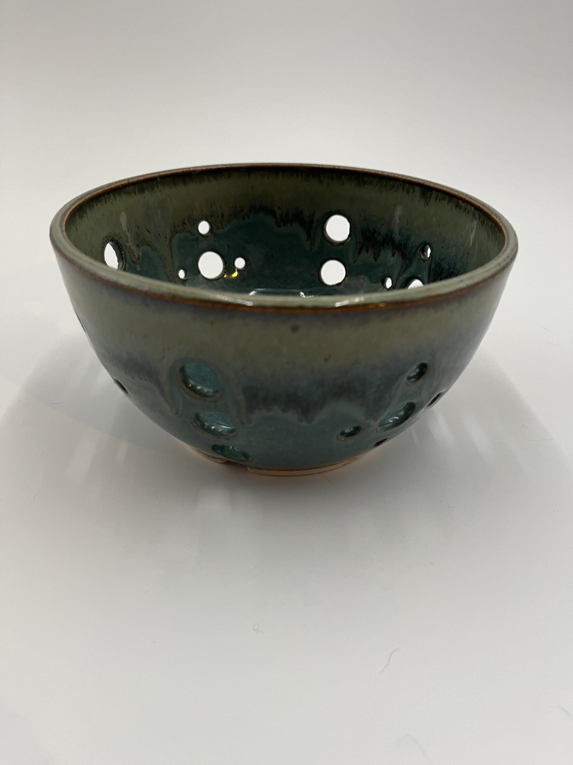 Hand-made Blue Green Berry Bowl and Plate