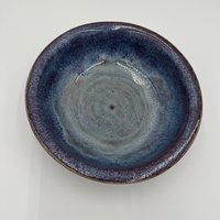 Handmade Purple and Blue Ceramic Rimmed Bowl