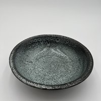 Handmade Black and White Rimmed Ceramic Bowl