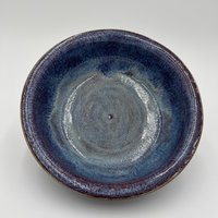Handmade Purple and Blue Ceramic Rimmed Bowl
