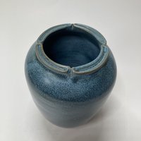 Small Blue Fluted Vase