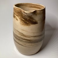 Handmade marbled ceramic pitcher