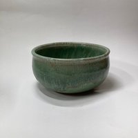 Handmade Green and Honey Ceramic Bowl