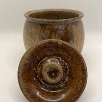 Honey Brown Handmade Ceramic Lidded Jar