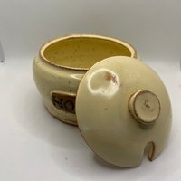 Handmade Yellow Ceramic Honey Jar