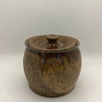 Honey Brown Handmade Ceramic Lidded Jar