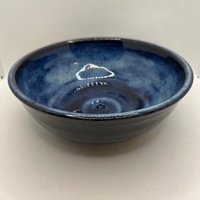 Handmade Black and Blue Ceramic Bowl