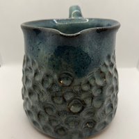 Handmade Blue Polka-dot Ceramic Pitcher