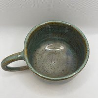 Handmade Ceramic Green and White Mug