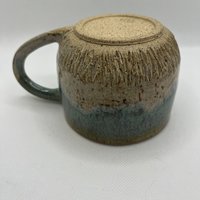 Handmade Ceramic Green and White Mug