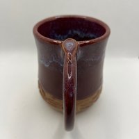 Handmade Ceramic Firebrick Red Carved Mug