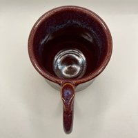 Handmade Ceramic Firebrick Red Carved Mug