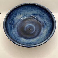 Handmade Black and Blue Ceramic Bowl