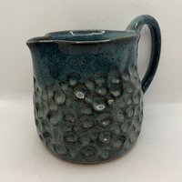 Handmade Blue Polka-dot Ceramic Pitcher