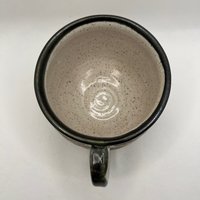 Handmade Carved Ceramic Black and White Mug
