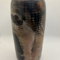 Tall Pit Fired Ceramic Vase