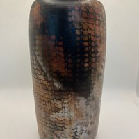 Tall Pit Fired Ceramic Vase