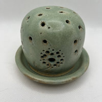 Hand Carved Green Dandelion Inspired Luminary