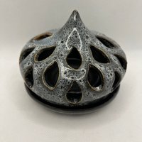 Hand Carved Black and White Luminary
