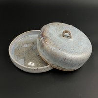 Handmade Blue Ceramic Butter Dish