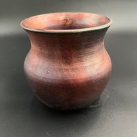 Handmade Irridescent Copper Matte Vase - Raku fired