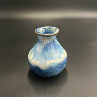 Handmade Blue and White Ceramic Bud Vase