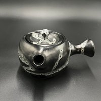Handmade Black and White Ceramic Tea Pot