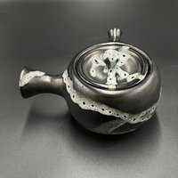 Handmade Black and White Ceramic Tea Pot