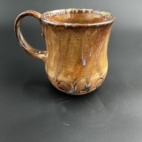 Handmade Ceramic Honey Glazed Forest Inspired Mug