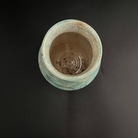 Blue and White Crackle Ceramic vase - Raku fired