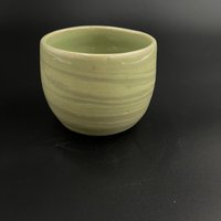Handmade Marbled Green Ceramic Cup