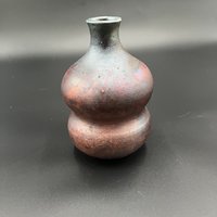 Handmade Irridescent Matte Bubble Vase - Raku fired