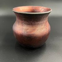 Handmade Irridescent Copper Matte Vase - Raku fired