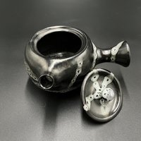 Handmade Black and White Ceramic Tea Pot