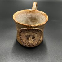 Handmade Honey Brown Ceramic Mushroom Mug
