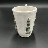 Handmade White Ceramic Christmas Tree Winter Mug
