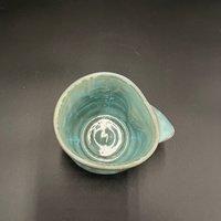 Handmade Blue Ceramic Hand-warmer Mug