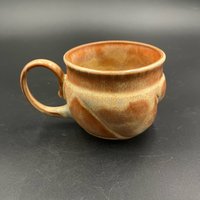 Handmade Carved Golden Yellow Mug