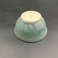 Handmade Tiny Green and Blue Ceramic Bowl