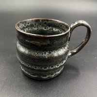 Small Handmade black and white ceramic mug
