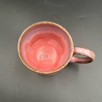 Small Handmade pink and purple ceramic mug