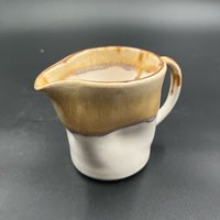 Handmade White and Golden Honey Ceramic Creamer