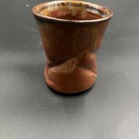 Handmade Earthy Red Carved Ceramic Mug