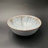 Hand-made Light Blue and Honey Serving Bowl