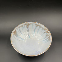 Hand-made Light Blue and Honey Serving Bowl