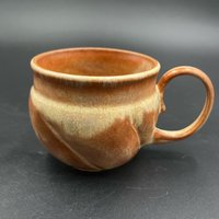 Handmade Carved Golden Yellow Mug