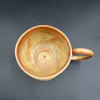 Handmade Carved Golden Yellow Mug